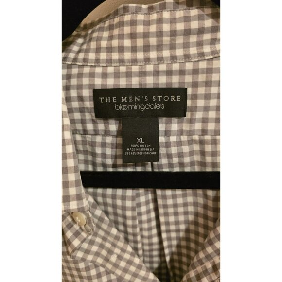 BLOOMINGDALES Button Down Shirt XL The Mens Store Gingham NWT Preppy Office - Picture 3 of 8